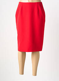 Jupe mi-longue taille à pinces rouge FRANCE RIVOIRE femme