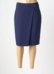Jupe mi-longue taille à pinces bleu GUY DUBOUIS femme