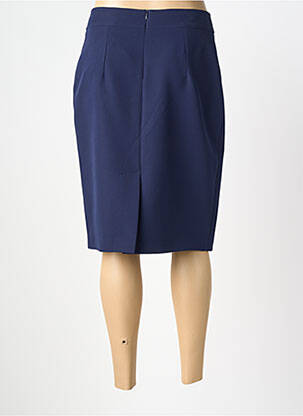 Jupe mi-longue taille à pinces bleu GUY DUBOUIS femme