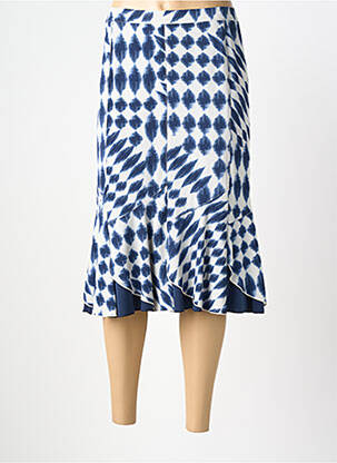 Jupe mi-longue taille normale bleu FRANCE RIVOIRE femme