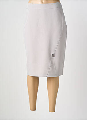 Jupe mi-longue taille à pinces gris GUY DUBOUIS femme