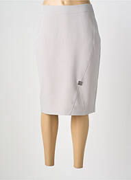 Jupe mi-longue taille à pinces gris GUY DUBOUIS femme
