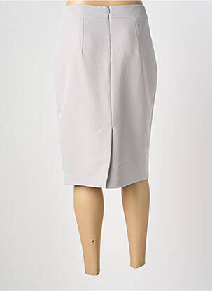 Jupe mi-longue taille à pinces gris GUY DUBOUIS femme