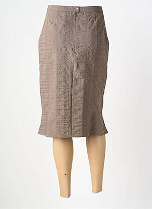 Jupe mi-longue coupe droite marron GUY DUBOUIS femme