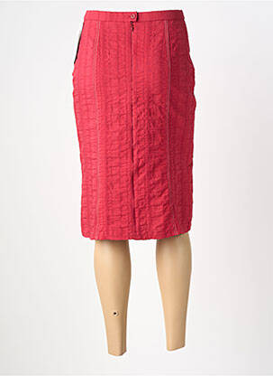 Jupe mi-longue coupe droite rouge GUY DUBOUIS femme