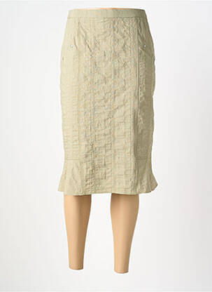 Jupe longue fermeture zippée au dos beige GUY DUBOUIS femme