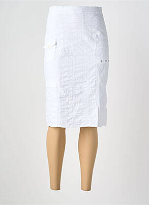 Jupe mi-longue coupe droite blanc GUY DUBOUIS femme