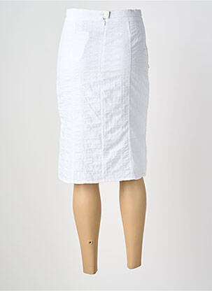 Jupe mi-longue coupe droite blanc GUY DUBOUIS femme