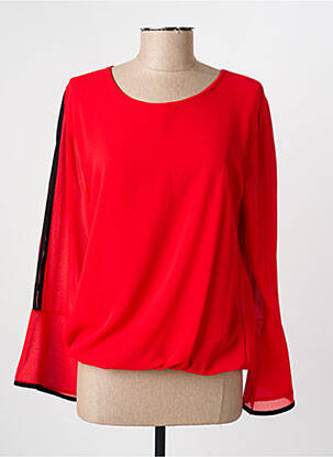 Blouse col rond manches longues rouge COULEURS DU TEMPS femme