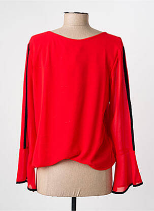 Blouse col rond manches longues rouge COULEURS DU TEMPS femme