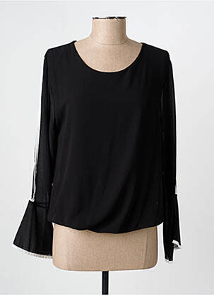 Blouse col rond manches longues noir COULEURS DU TEMPS femme