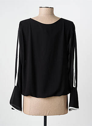 Blouse col rond manches longues noir COULEURS DU TEMPS femme