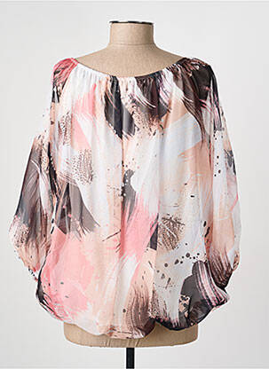 Blouse imprimé fantaisie manches longues rose COULEURS DU TEMPS femme