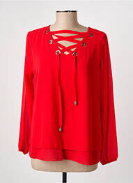 Blouse manches longues manches longues rouge COULEURS DU TEMPS femme