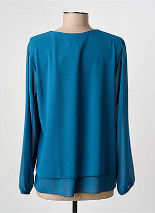 Blouse manches longues manches longues bleu COULEURS DU TEMPS femme