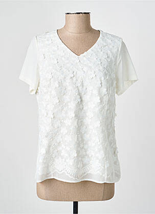 Top manches courtes manches courtes blanc GUY DUBOUIS femme