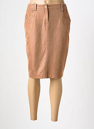 Jupe mi-longue stretch marron MERI & ESCA femme