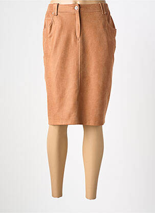 Jupe mi-longue stretch marron clair MERI & ESCA femme