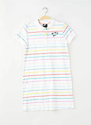 Robe mi-longue manches courtes manches courtes blanc NIKE fille