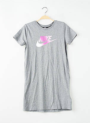 Robe mi-longue manches courtes manches courtes gris NIKE fille