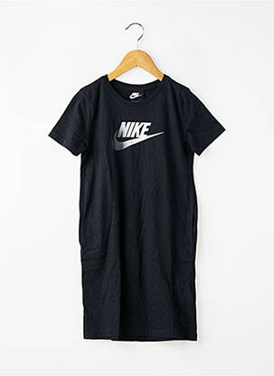 Robe mi-longue manches courtes manches courtes noir NIKE fille