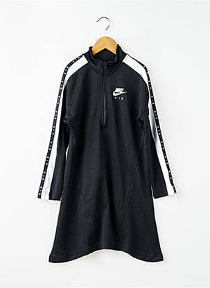 Robe mi-longue manches longues noir NIKE fille