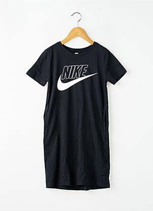 Robe mi-longue manches courtes manches courtes noir NIKE fille