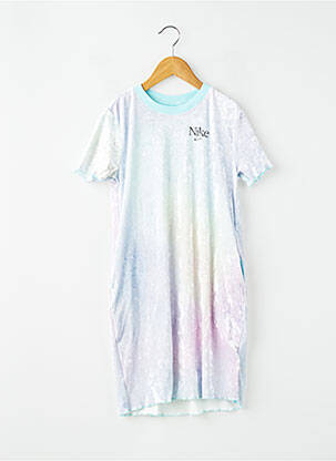 Robe mi-longue manches courtes manches courtes bleu NIKE fille