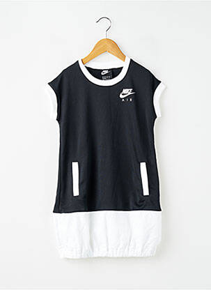 Robe mi-longue manches courtes manches courtes noir NIKE fille