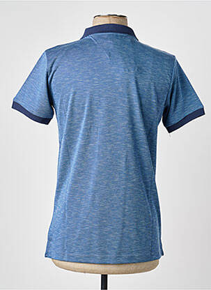 Polo tissage chiné manches courtes bleu CAMBERABERO homme