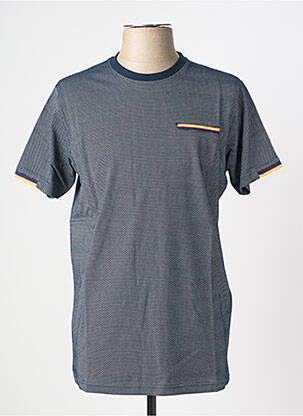 T-shirt coupe droite manches courtes bleu CAMBERABERO homme