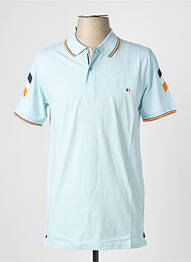 Polo coupe droite manches courtes bleu CAMBERABERO homme