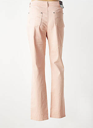 Pantalon droit fermeture zippée sous rabat boutonné rose MONIKA femme
