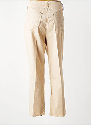 Pantalon 7/8 fermeture zippée sous rabat boutonné beige ANNA MONTANA femme