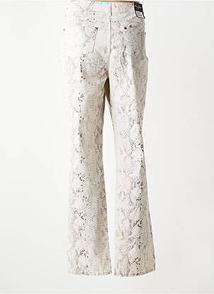 Pantalon droit fermeture zippée sous rabat boutonné gris ANNA MONTANA femme