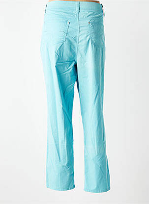 Pantalon 7/8 fermeture zippée sous rabat boutonné bleu ANNA MONTANA femme