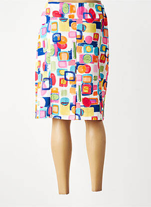 Jupe mi-longue taille élastique rose GUY DUBOUIS femme