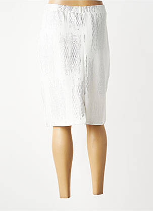 Jupe mi-longue stretch blanc GUY DUBOUIS femme