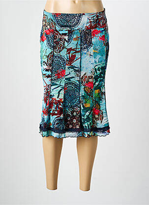 Jupe mi-longue taille normale bleu FRANCE RIVOIRE femme