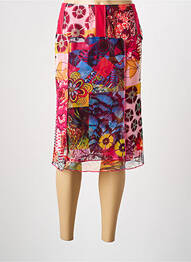 Jupe mi-longue stretch rose GUY DUBOUIS femme