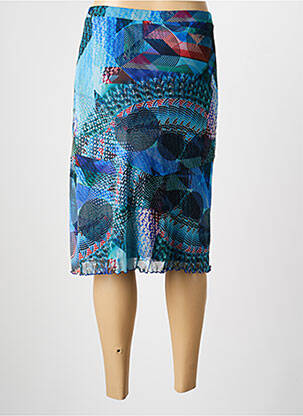 Jupe mi-longue taille normale bleu GUY DUBOUIS femme