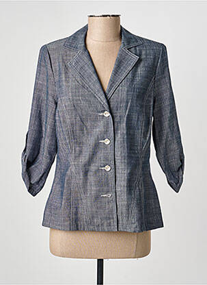 Veste casual epaulette bleu GUY DUBOUIS femme