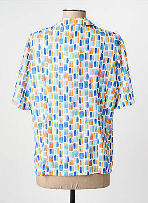 Chemisier tissage crêpe manches courtes bleu GUY DUBOUIS femme