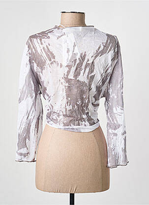 Gilet cache-cœur maille fine gris MERI & ESCA femme
