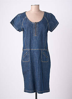 Robe mi-longue fermeture zippée au dos manches courtes bleu MERI & ESCA femme