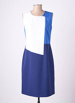 Robe mi-longue sans manche sans manche bleu GUY DUBOUIS femme