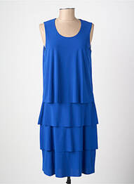 Robe mi-longue coupe fluide sans manche bleu FRANCE RIVOIRE femme