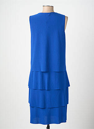 Robe mi-longue coupe fluide sans manche bleu FRANCE RIVOIRE femme