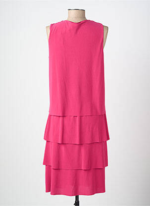Robe mi-longue coupe fluide sans manche rose GUY DUBOUIS femme