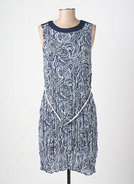 Robe mi-longue imprimé fantaisie sans manche bleu FRANCE RIVOIRE femme